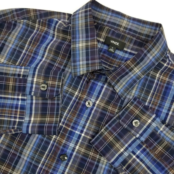 VINCE Long Sleeve Button Down Shirt Size Medium Sz - Picture 4 of 8